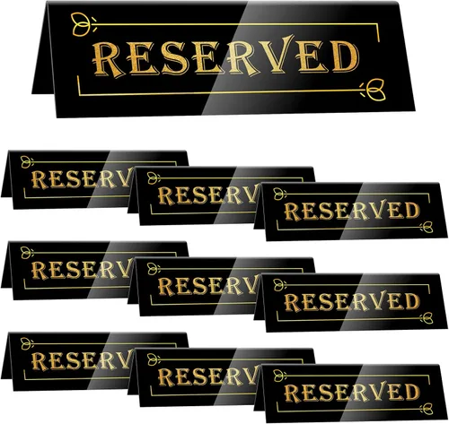 DI QIU REN 10 letreros de mesa reservados, letrero acrílico para mesa de reserva de invitados, letreros de asiento reservado de doble cara, letrero