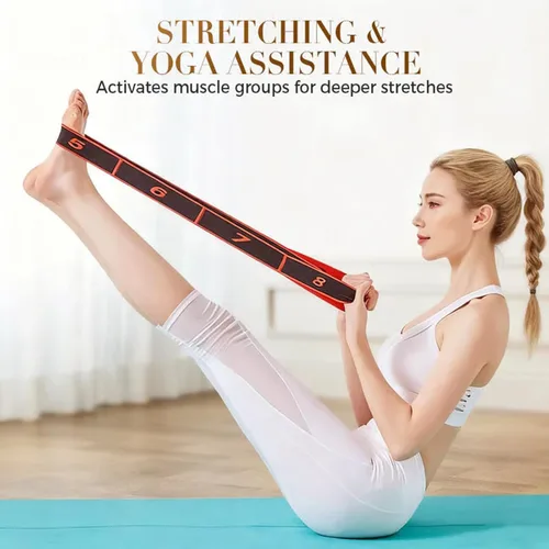 Miniatura 2 de Banda de resistencia de fitness para estiramiento y yoga, ejercicio de tirador de moda, bandas elásticas de ejercicio de 8/10 bucles para adultos