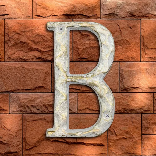 Miniatura 12 de Números de dirección de casa de 5 pulgadas de alto, número único de buzón de metal de hierro fundido, letras para puerta exterior o delantera, Letra