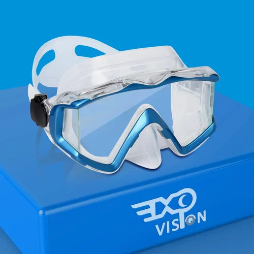 Miniatura 25 de Máscara de buceo Pano 3 para adultos, máscara de esnórquel de vidrio templado, máscara de natación antivaho sin fugas, gafas de natación con Azul