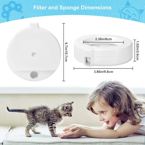 Miniatura 7 de Paquete de 4 filtros de repuesto para dispensador de agua de mascotas por gravedad de 3.6L/4.6L/6L/8L, repuesto de filtro de agua para perros