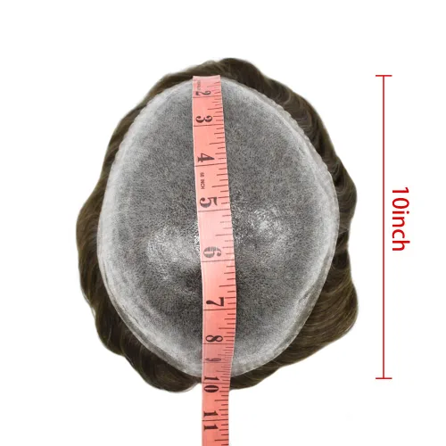 Miniatura 97 de Toupee Hair Piece For Men 100% Real Human Hair System Natural Looking Hairpieces For Men Hair Units Protesis Capilar Para Hombre 8''X10'' #610#6