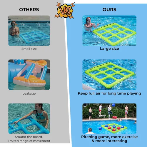 Miniatura 4 de Juego de Juguetes de Piscina TicTac Shot - Juego Inflable de Tic Tac Toe para Piscina con 10 Bolas - para Adultos, Adolescentes, Niños de 2 a 10