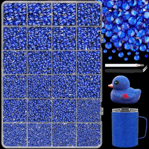 Miniatura 61 de 7000 diamantes de imitación de resina con pinzas para manualidades, diamantes de imitación de gelatina con parte trasera plana de 2/3/4/5/6mm, 4