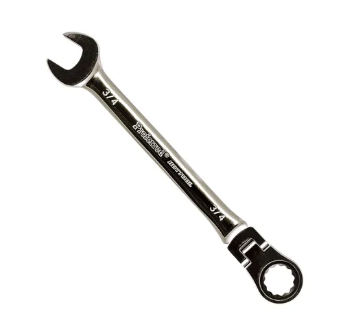 T44024 Llave combinada de trinquete flexible, acabado cromado, 3/4"