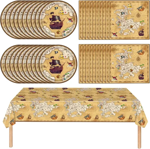 Miniatura 18 de 41 piezas de decoración de fiesta de cumpleaños de oro rosa - Suministros de tema rosa y oro - Incluye 20 platos, 20 servilletas y 1 mantel