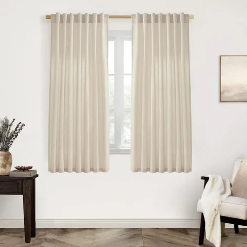Miniatura 73 de XTMYI - Cortinas transparentes de 54 pulgadas de largo, juego de 2 paneles para baño, cortinas cortas de lino y algodón con semi privacidad