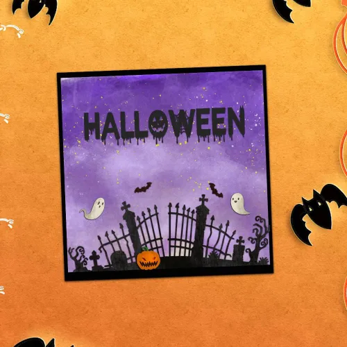 Miniatura 3 de Troqueles de corte de fondo de Halloween para hacer tarjetas, vallas de Halloween, calabaza troquelada en relieve, plantilla de plantilla
