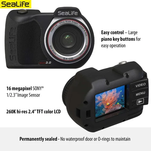Miniatura 5 de Sealife Micro 3.0 Explorer - Juego de regalo de cámara subacuática de edición limitada para fotografía y video, fácil instalación, incluye luz