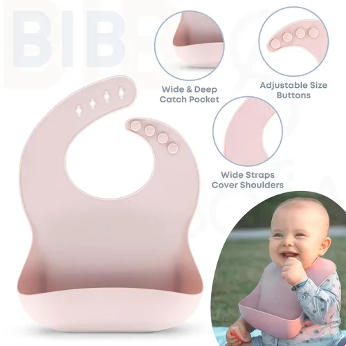 Miniatura 6 de Juego Completo de Alimentación de Silicona - Seguro para 6-12 Meses - Suministros de Destete con Luz LED para Bebés No Tóxicos - Utensilios de Rosa