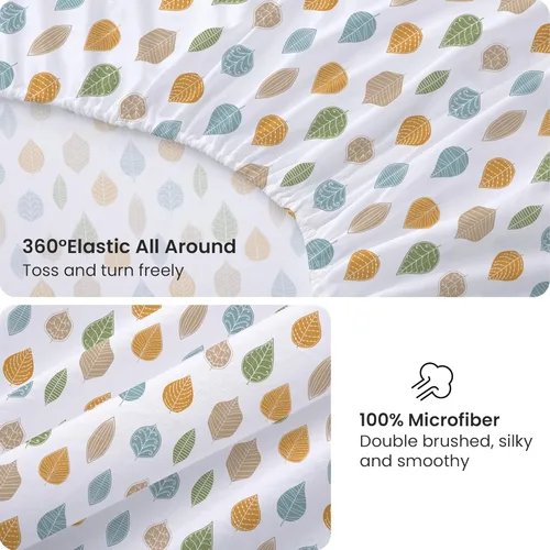 Miniatura 53 de Viviland Juego de sábanas de 3 piezas con estampado botánico de mariposas y flores rosas y moradas, sábanas de microfibra suave y transpirable