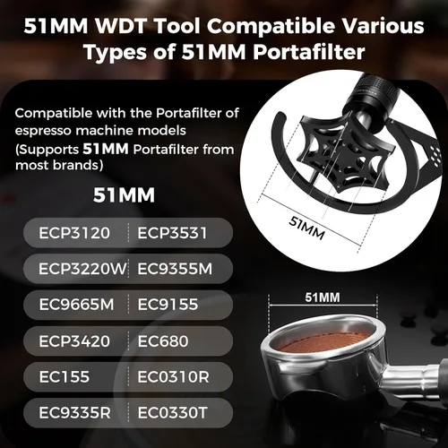 Miniatura 2 de IKAPE Herramienta de distribución WDT de 51mm con cepillo de limpieza
