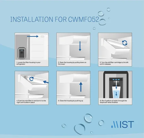 Miniatura 5 de Mist Ultra Clarity Pro Filtro de agua de repuesto compatible con Bosch BORPLFTR50, filtro de agua para refrigerador compatible con BORPLFTR55