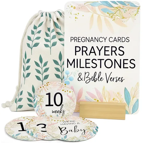 Miniatura 10 de Lumont Esenciales del Trimestre del Embarazo - Set de Regalo Esencial para Madres Primerizas, Embarazo Saludable, Tarjetas de Oración para Mujeres