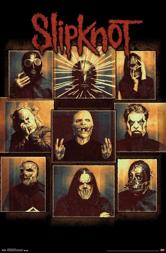 Miniatura 10 de Slipknot - Póster de pared a prueba de balas, 22.4 pulgadas de largo x 14.7 pulgadas, versión enmarcada en madera de granero