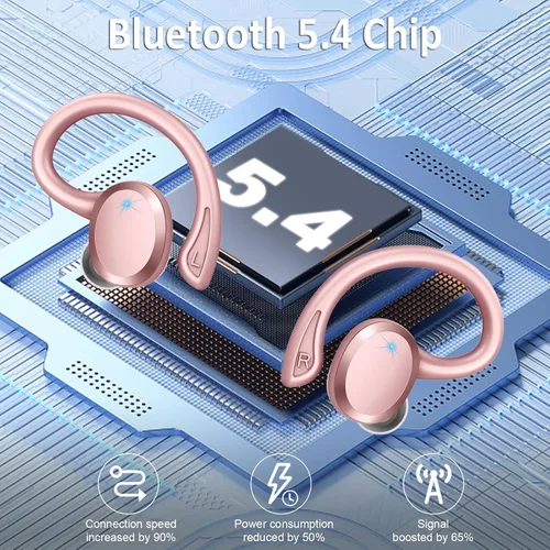 Miniatura 3 de Auriculares Inalámbricos Deportivos, Auriculares Bluetooth 5.4 2025 con Graves Hi-Fi Estéreo Over Ear, 56Hrs Auriculares con Cancelación de Ruido