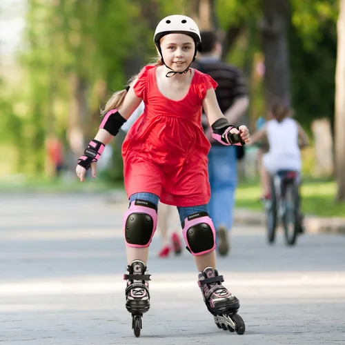 Miniatura 8 de Gonex Patines en línea para niñas y niños, patines ajustables para exteriores, patines en línea para niños, adolescentes y mujeres con ruedas A-Rosa