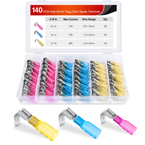 Miniatura 20 de Nilight 200 PCS Conectores de Empalme Termorretráctiles - Conectores de Cable Impermeables - Terminales Eléctricos de Grado Marino Automotriz - Kit