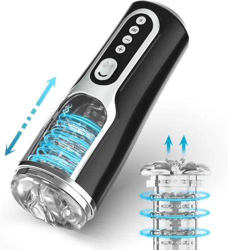 Masturbador masculino automático con 5 modos de empuje y vibración para estimulación del pene, juguete eléctrico de bolsillo para adultos con vagina