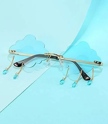 Miniatura 5 de Lentes de sol Bojod sin marco, moda vintage, creativo, estilo 1990, divertidos, con forma de nube, estilo discoteca, para mujer