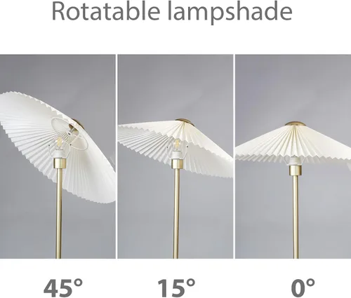Miniatura 5 de KUNJOULAM Lámpara de pie plisada, lámpara de pie de poste, lámpara alta de diseño simple con pantalla de tela, lámpara de pie para sala de estar