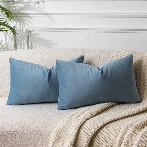 Miniatura 47 de Juspurbet - Juego de 2 fundas decorativas de terciopelo para cojines, fundas suaves para sofá, cama o sillón con cremallera oculta, para sala