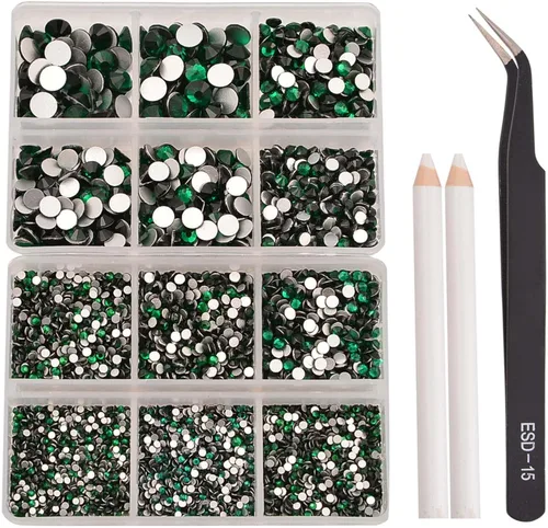 Miniatura 70 de NCB 288 diamantes de imitación de cristal redondos para arte de uñas, con parte trasera plana, para hacer accesorios de bricolaje, zapatos, ropa