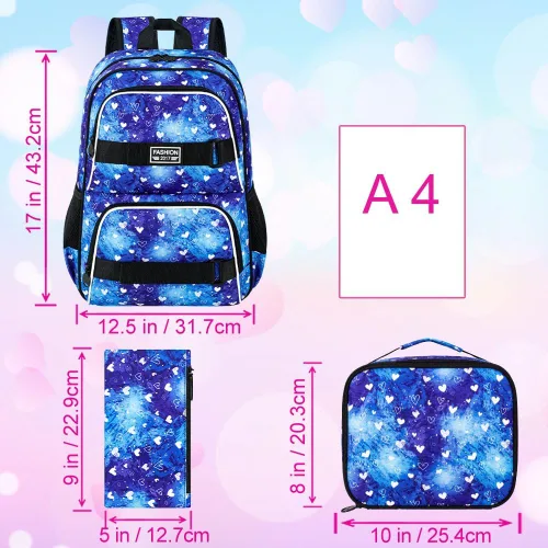 Miniatura 20 de Mochila para laptop, 16 pulgadas, bolsa escolar y bolsa de almuerzo, mochilas resistentes al agua para adolescentes, niñas, mujeres, estudiantes