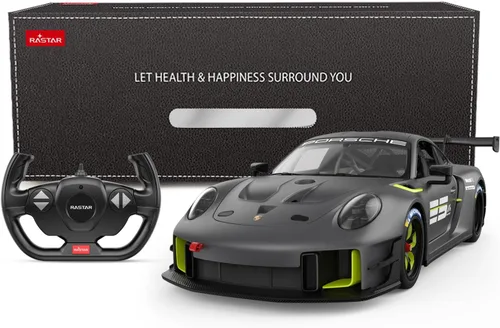Miniatura 9 de RASTAR Coches RC 1/14 Porsche 911 GT2 RS Clubsport 25 Auto de juguete Porsche con control remoto para niños, gris 2.4GHz