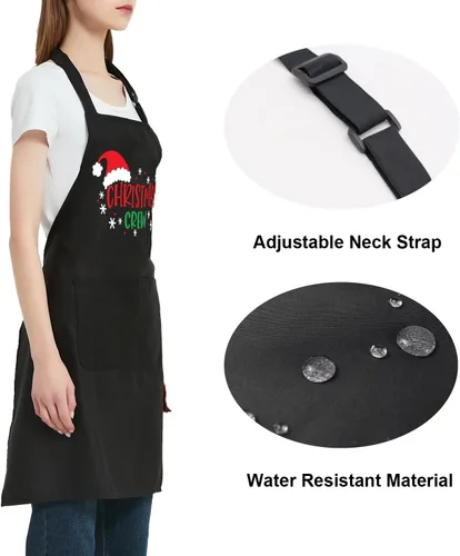Miniatura 4 de Delantales de Navidad para mujeres y hombres con bolsillos, delantal de cocina para cocinar, hornear, decoración de vacaciones, regalos para papá