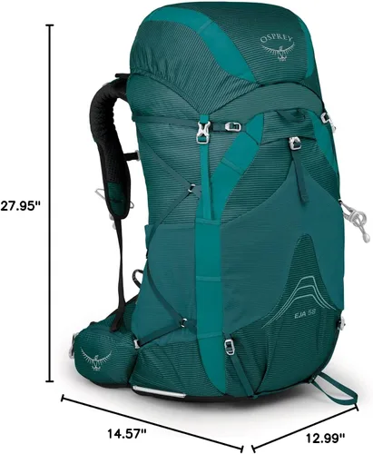Miniatura 3 de Osprey Eja 48 Mochila de Senderismo Ultraligera para Mujer Verde azulado profundo