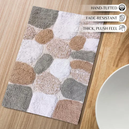 Miniatura 5 de Ramanta Home Juego de 2 alfombras de baño de algodón 100% puro de 21 x 32 / 17 x 24 pulgadas / 21 x 32 / 17 x 24 pulgadas / 21.0 x 2.4 in., suaves