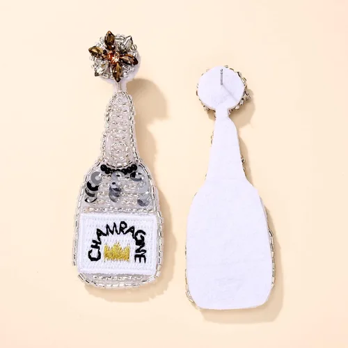 Miniatura 3 de Aretes de cuentas con forma de gota de champán, hechos a mano, aretes de champán, joyas de moda