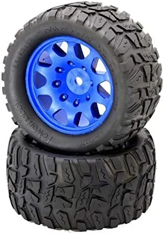 Miniatura 3 de Powerhobby Raptor XL Neumáticos con cinturón/Viper Wheels Azul (4) Compatible con: Traxxas X-Maxx 0.945 in HEX