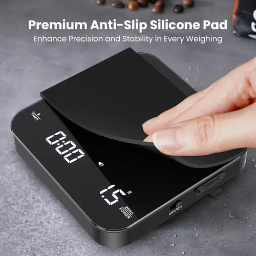 Miniatura 6 de Báscula Mini de Café Maestri House con Temporizador, Báscula de Espresso Recargable USB-C, Báscula Precisa de 2kg/0.1g para Espresso y Café de Blanco