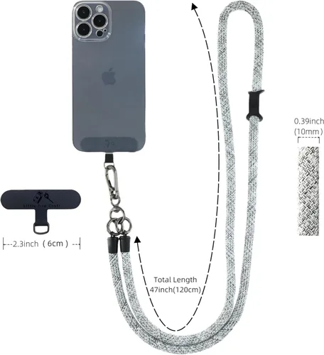 Miniatura 2 de Cordón cruzado para teléfono celular, correa de muñeca alrededor del cuello para la mayoría de teléfonos inteligentes, auriculares, llavero