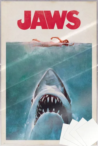 Miniatura 8 de Jaws - Póster de película (estilo regular, retro, vintage, tamaño: 24 x 36 pulgadas) (póster laminado)