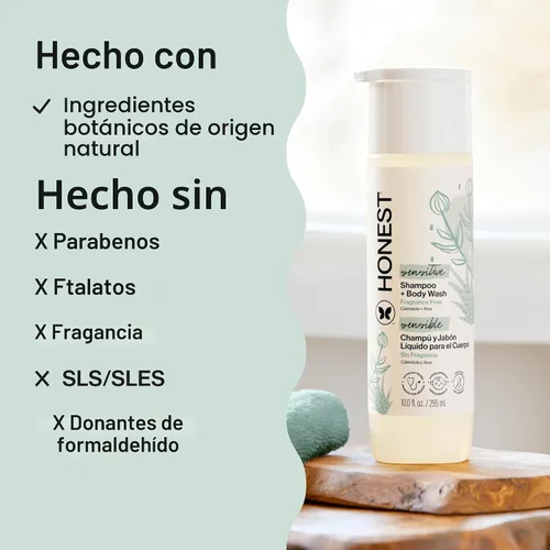 Miniatura 4 de Shampoo & jabón corporal Honest, Lavanda Dreamy súper calmante, 10 Onzas, 816645023966, Libre de fragancia, 1, 1