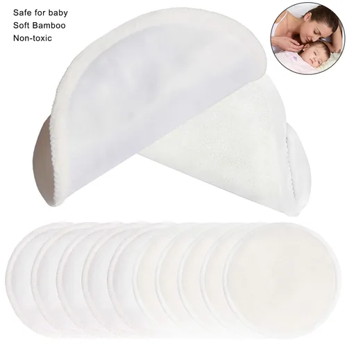 Miniatura 2 de PINOWU Almohadillas de lactancia reutilizables (paquete de 10) para madres que amamantan, almohadilla lavable de 4.7 pulgadas para lactancia materna