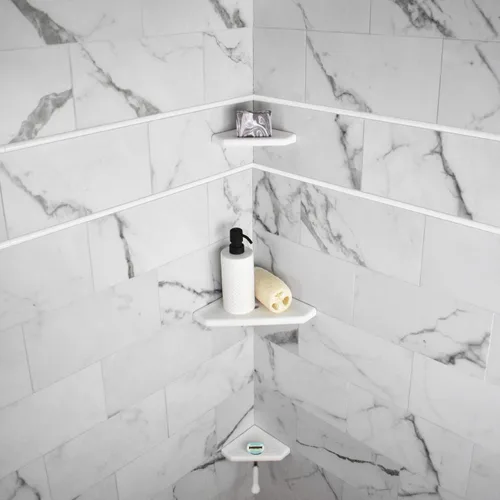 Miniatura 8 de Questech Jabonera de ducha de 5 pulgadas para ducha interior, con tapa para nueva construcción, organizador de baño para paredes de azulejos