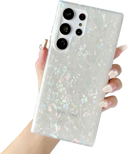 Miniatura 9 de S23 - Funda para Samsung Galaxy S23 para mujeres y niñas, diseño de mármol con purpurina floral, silicona suave, delgada, bonita, flexible, funda