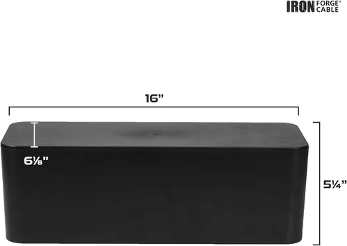 Miniatura 2 de Iron Forge Cable Caja grande de organización de cables, 16 x 6 x 5 pulgadas, organizador de cables negro y organizador para cables, regletas