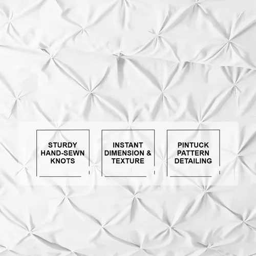 Miniatura 6 de Kotton Culture 1 Pc Twin/Twin XL Size Pinch Pleated - Pintuck Duvet Cover Only - 100% Egyptian Cotton Sateen -1000 TC Luxury Comforter Cover-Zipper