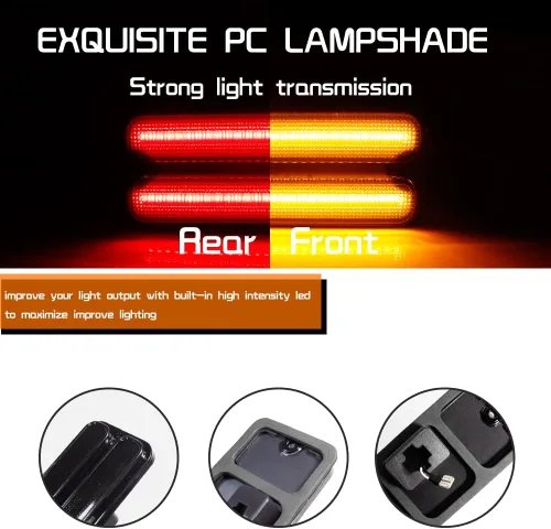 Miniatura 2 de Compatible con 1968 1969 1970 1971 1972 Chevy GMC Pickup Trucks Luces de Marcador Lateral del Parachoques Delantero/Trasero Completas Lámparas LED