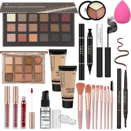 Kit de maquillaje para adolescentes, juego de maquillaje para mujeres, adolescentes, kit completo de maquillaje, sombra de ojos, maquillajes, juegos