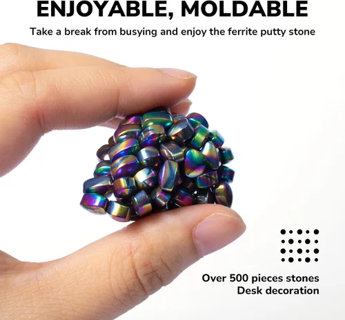 Miniatura 6 de CUDNY Más de 500 coloridas piedras de ferrita originales para aliviar el estrés para adultos.