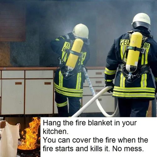 Miniatura 5 de Leberna Paquete de 5 mantas contra incendios de 39.9 x 39.3 pulgadas Mantas de fibra de vidrio para incendios de emergencia para personas