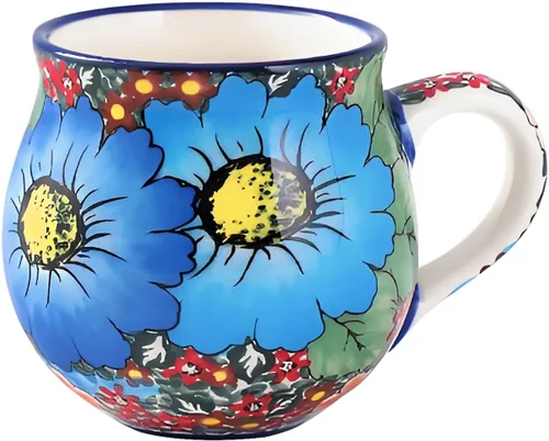 Miniatura 10 de ALMA Taza de café cerámica actualizada 2025 de otoño 380ml/12oz, taza con flores, taza de té única hecha a mano para festival, apta para microondas