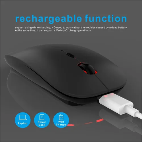 Miniatura 4 de HOTDREAM Ratón inalámbrico Bluetooth recargable para MacBook Pro/Air/iPad Air/iPad Pro/portátil/tableta/iPhone/PC, ratón Bluetooth 5.2/3.0 y modo