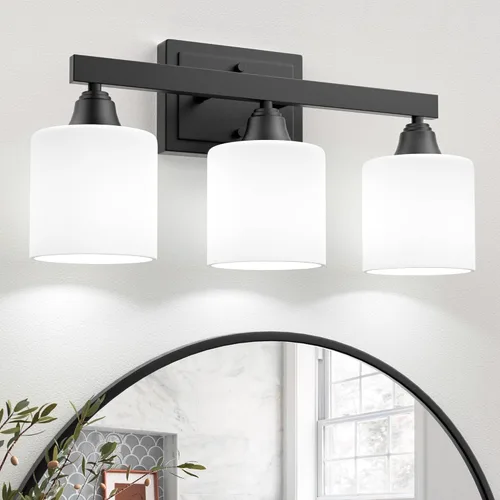 Miniatura 9 de VOLISUN Accesorios de iluminación de baño de níquel cepillado, 4 luces de cambiador de baño sobre espejo, lámpara de tocador moderna para baños